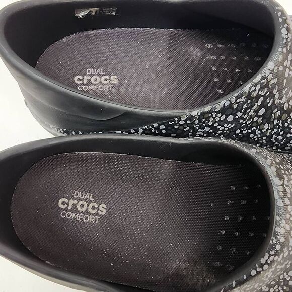 Crocs Size 9 Women's Nurse  Neria Pro II Slip On Clog Black W/ Speckle Dots I - Picture 8 of 10